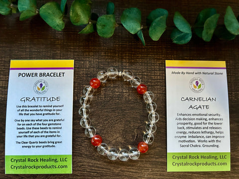 Power Bracelet Gratitude- Carnelian Agate