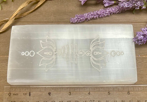Selenite Double Lotus Bar