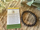 Natural Stone Gem 8mm Bracelet 7.5 inch Stretch-Smokey Quartz