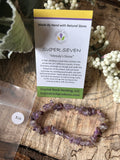 Natural Stone Chip Bracelet 7.5 inch Stretch- Super Seven