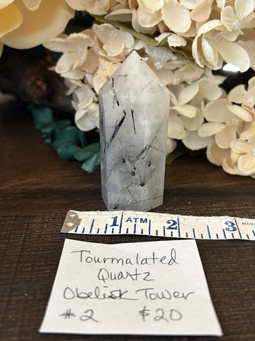 Tourmalated Quartz Obelisk Tower #2