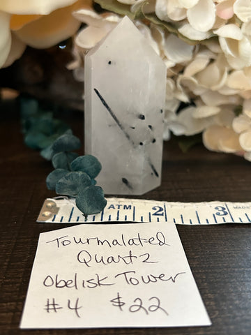 Tourmalated Quartz Obelisk Tower #4