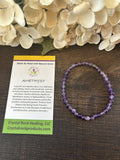 Natural Stone Gem Bracelet 7.5 inch 4mm Stretch-Amethyst