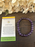 Natural Stone Gem Bracelet 7.5 inch 8mm Stretch-Amethyst