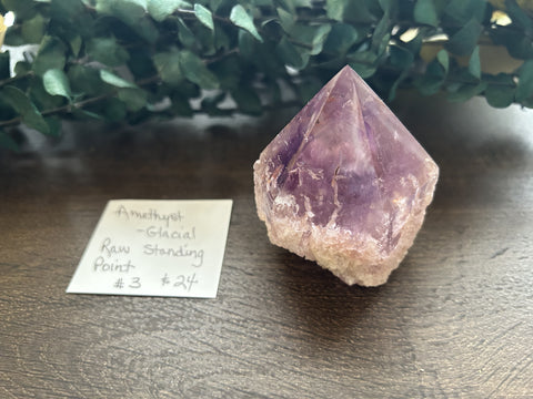 Glacial Amethyst Raw Standing Point #3