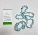 Natural Stone Chip Necklace 34-35"- Aquamarine