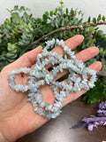 Natural Stone Chip Necklace 34-35"- Aquamarine