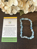 Natural Stone Gem Bracelet 7.5 inch Stretch-Aquamarine Chunk