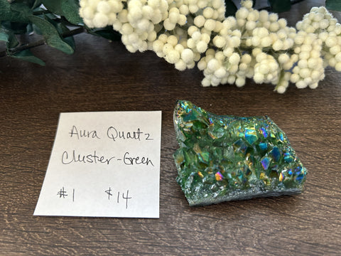 Aura Quartz Green Cluster #1