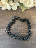 Natural Stone Chip Bracelet 7.5 inch Stretch - Black Tourmaline