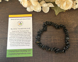 Natural Stone Chip Bracelet 7.5 inch Stretch - Black Tourmaline