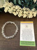 Natural Stone Gem Bracelet 7.5 inch 8mm Stretch-Clear Quartz
