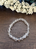 Natural Stone Gem Bracelet 7.5 inch 8mm Stretch-Clear Quartz