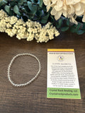 Natural Stone Gem Bracelet 7.5 inch 4mm Stretch-Clear Quartz