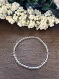 Natural Stone Gem Bracelet 7.5 inch 4mm Stretch-Clear Quartz