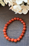 Natural Stone Gem Bracelet 7.5 inch 8mm Stretch-Carnelian