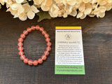Natural Stone Gem Bracelet 7.5 inch 8mm Stretch-Cherry Quartz