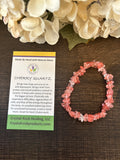 Natural Stone Chip Bracelet 7.5 inch Stretch-Cherry Quartz