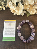 Natural Stone Gem Bracelet 7.5 inch Stretch-Chevron Amethyst Chunk