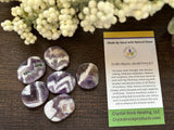 Chevron Amethyst Oval Pocket Stone Small