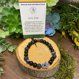 Evil Eye - Lava Diffuser and Black Obsidian Bracelet