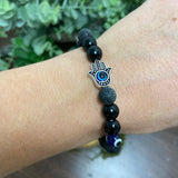Evil Eye - Lava Diffuser and Black Obsidian Bracelet