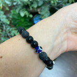Evil Eye - Lava Diffuser and Black Obsidian Bracelet