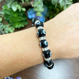 Evil Eye Bracelet Non-Gem 7.5 inch Stretch Black