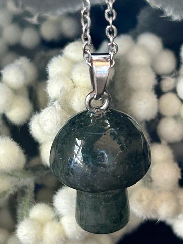 Metal Chain Necklace - Fancy Jasper Mushroom