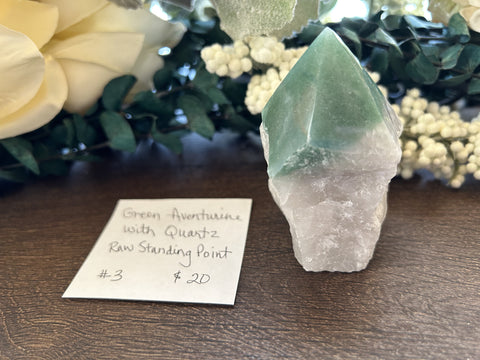 Aventurine w/ Quartz Raw Standing Point #3