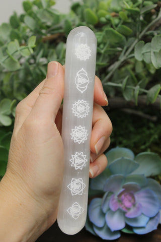 Selenite Chakra Wand