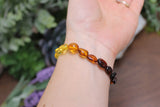 Natural Stone Gem Bracelet 7.5 inch Stretch - Amber Multicolor