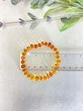 Natural Stone Gem and Seed Bead Bracelet 7.5 inch Stretch-Amber