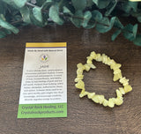Natural Stone Chip Bracelet 7.5 Inch Stretch Jade