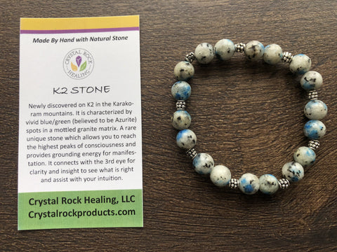 Natural Stone Gem 6mm Bracelet 7.5 inch Stretch-K2