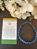 Natural Stone Gem Bracelet 7.5 inch Stretch 6mm-Lapis Lazuli