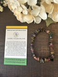 Natural Stone Chip Bracelet 7.5 inch Stretch-Mixed Tourmaline