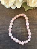 Natural Stone Gem Bracelet 7.5 inch Stretch-Morganite