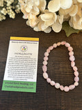 Natural Stone Gem Bracelet 7.5 inch Stretch-Morganite