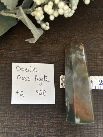 Moss Agate Obelisk #2