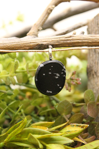 Snowflake Obsidian Pendant