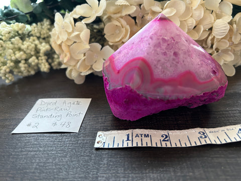 Agate Raw Standing Point Dyed Pink #2