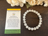 Natural Stone Gem Bracelet 7.5 inch 8mm Stretch-Rainbow Moonstone