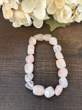 Natural Stone Gem Bracelet 7.5 inch Stretch-Rose Quartz Chunk