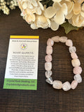 Natural Stone Gem Bracelet 7.5 inch Stretch-Rose Quartz Chunk