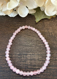 Natural Stone Gem Bracelet 7.5 inch 4mm Stretch-Rose Quartz