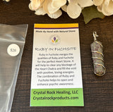 Ruby in Fuchsite Wire Wrapped Pendant