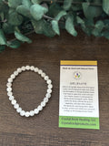 Natural Stone Gem Bracelet 7.5 inch 6mm Stretch- Selenite