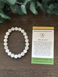 Natural Stone Gen Bracelet 7.5 Inch 8mm Stretch- Selenite