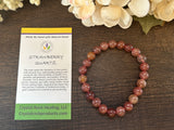 Natural Stone Gem Bracelet 7.5 inch 8mm Stretch-Strawberry Quartz